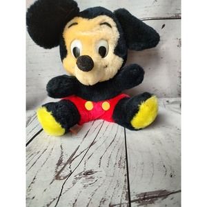 Vintage 1980s Walt Disney Mickey Mouse 10" Plush Stuffed Animal Toy Korea